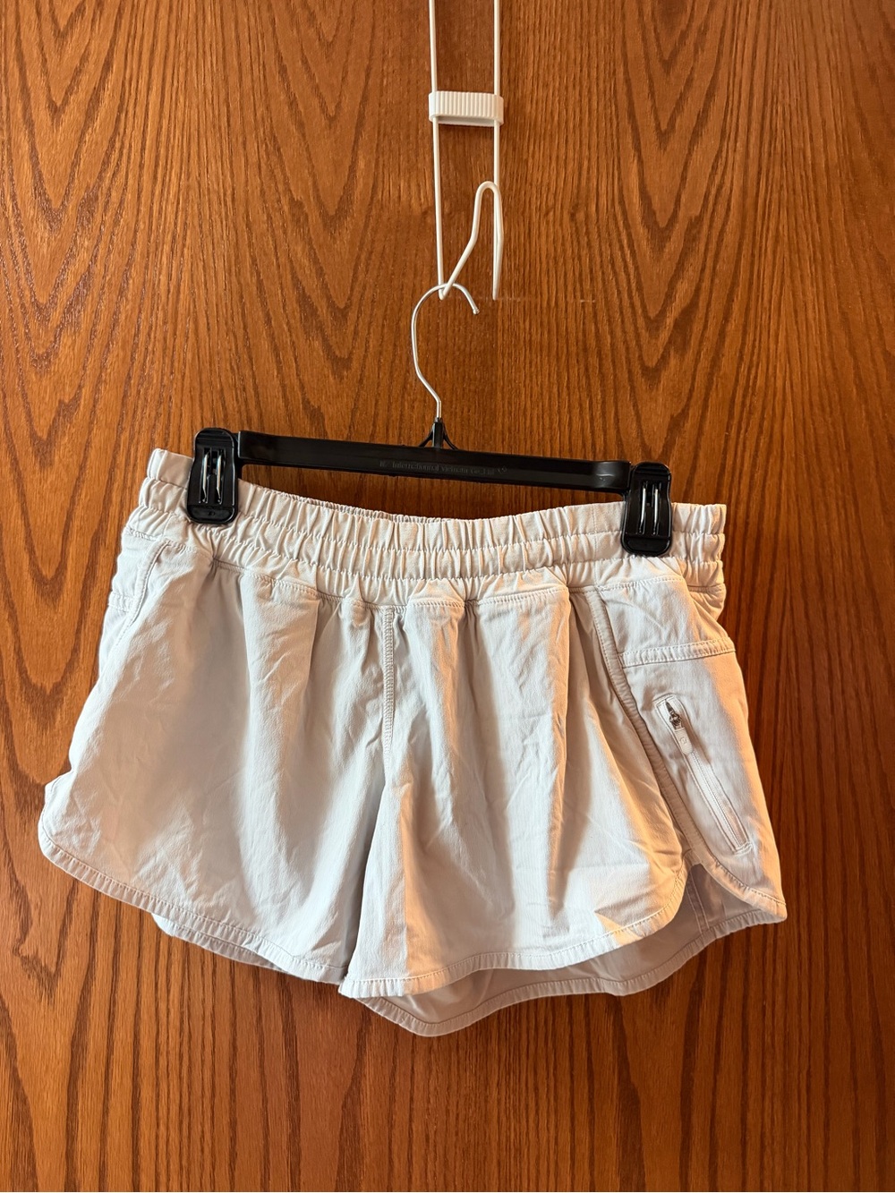 lululemon athletica Light Gray Women's Athletic Shorts with Zip Pocket